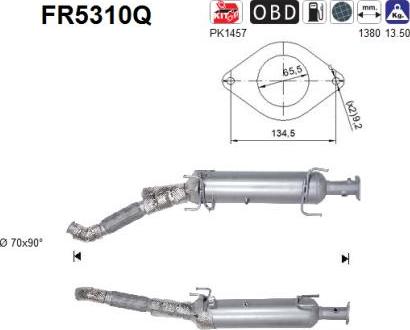 AS FR5310Q - сажі / частковий фільтр, система вихлопу ОГ autocars.com.ua