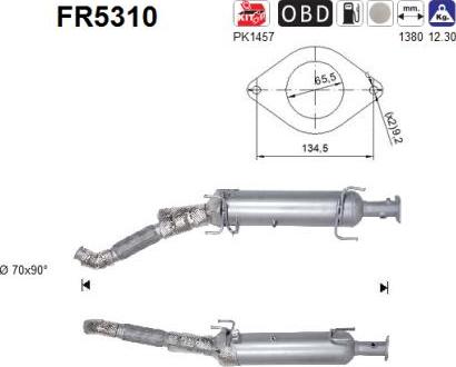 AS FR5310 - сажі / частковий фільтр, система вихлопу ОГ autocars.com.ua