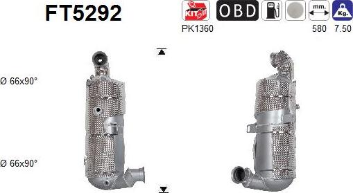 AS FT5292 - сажі / частковий фільтр, система вихлопу ОГ autocars.com.ua