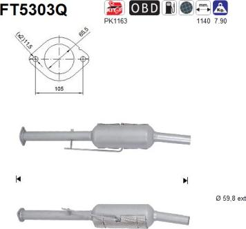 AS FT5303Q - сажі / частковий фільтр, система вихлопу ОГ autocars.com.ua
