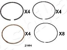 Ashika 34-21004 - Поршневе кільце autocars.com.ua