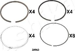 Ashika 34-30960 - Поршневе кільце autocars.com.ua