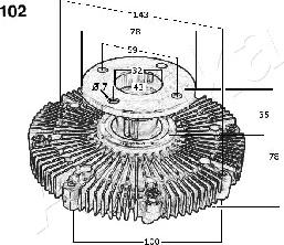 Ashika 36-01-102 - Зчеплення, вентилятор радіатора autocars.com.ua