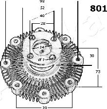 Ashika 36-08-801 - Зчеплення, вентилятор радіатора autocars.com.ua