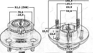 Ashika 44-21039 - Маточина колеса autocars.com.ua