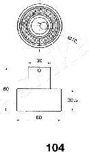 Ashika 45-01-104 - Натяжитель, ремень ГРМ avtokuzovplus.com.ua