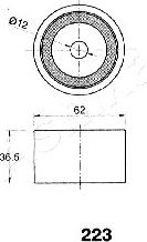 Ashika 45-02-223 - Ролик паска приводного Toyota Camry 2.5-3.0 V6 88- autocars.com.ua