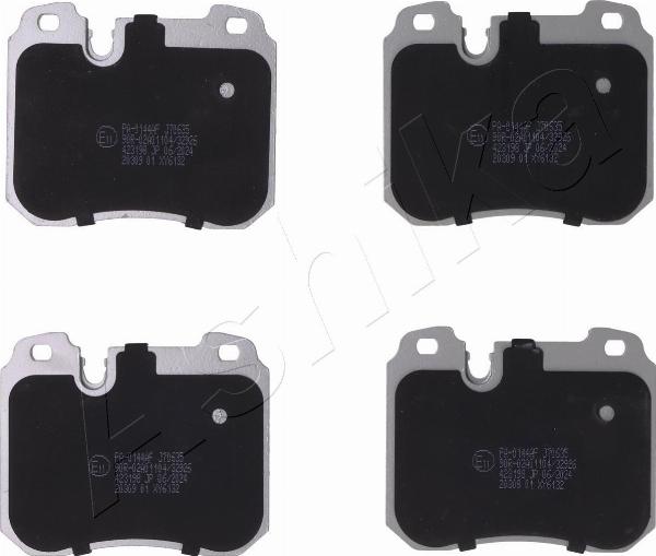 Ashika 50-00-0144 - Гальмівні колодки, дискові гальма autocars.com.ua