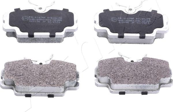 Ashika 50-00-0147 - Гальмівні колодки, дискові гальма autocars.com.ua