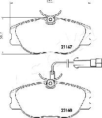 Ashika 50-00-0242 - Гальмівні колодки, дискові гальма autocars.com.ua