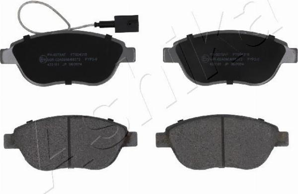 Ashika 50-00-0278 - Гальмівні колодки, дискові гальма autocars.com.ua