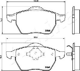 Ashika 50-00-0312 - Гальмівні колодки, дискові гальма autocars.com.ua