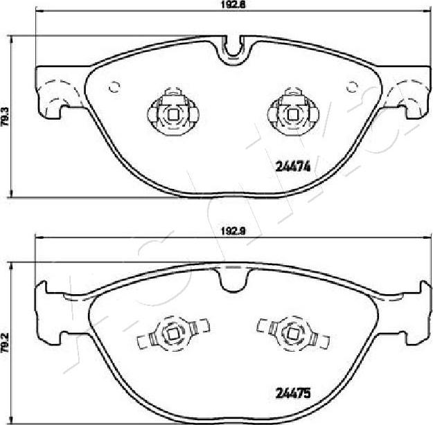 Ashika 50-00-0347 - Гальмівні колодки, дискові гальма autocars.com.ua