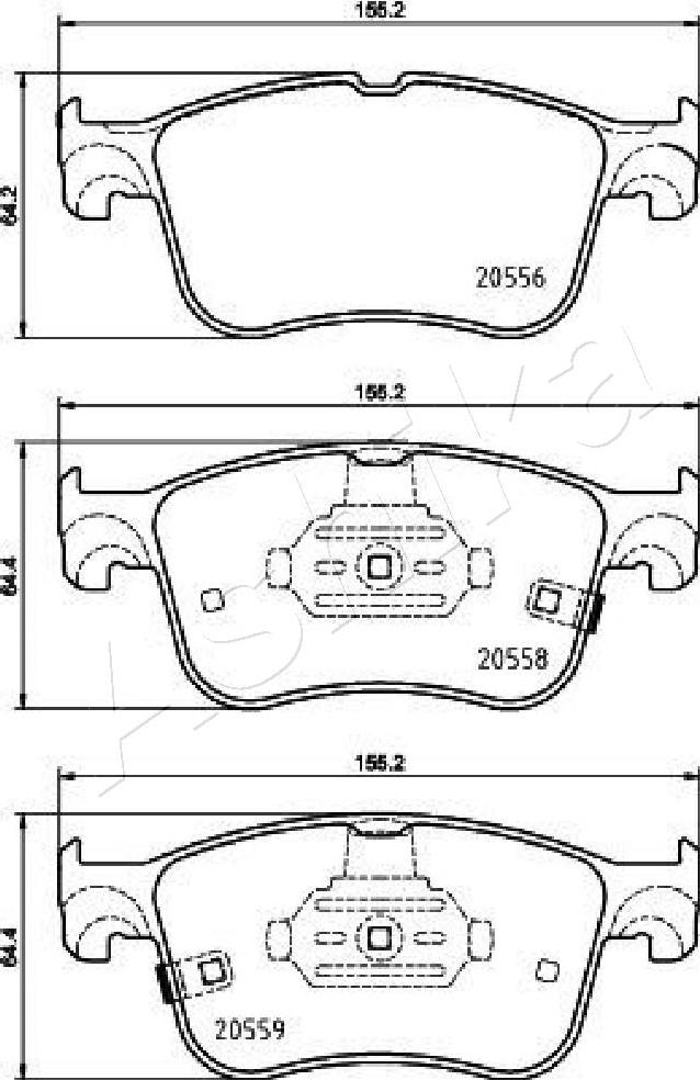 Ashika 50-00-0354 - Гальмівні колодки, дискові гальма autocars.com.ua