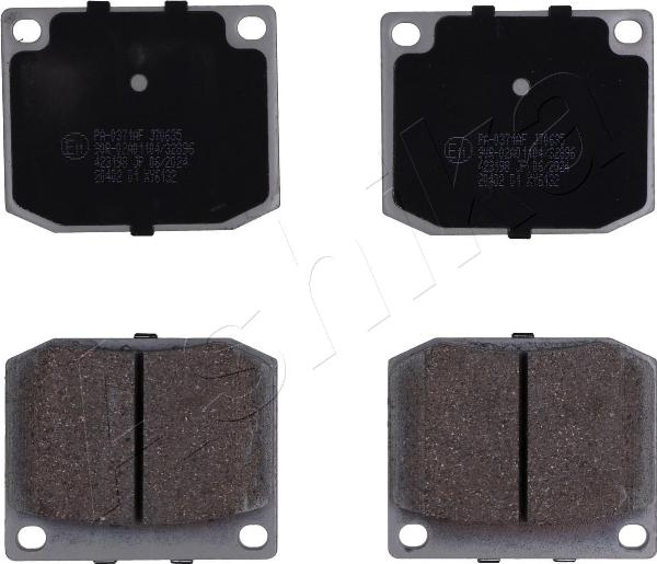 Ashika 50-00-0371 - Гальмівні колодки, дискові гальма autocars.com.ua