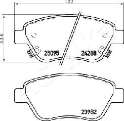 Ashika 50-00-0400 - Гальмівні колодки, дискові гальма autocars.com.ua