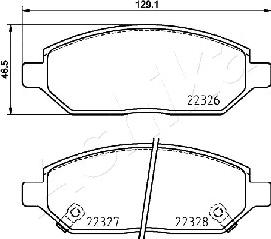 Ashika 50-00-0407 - Гальмівні колодки, дискові гальма autocars.com.ua