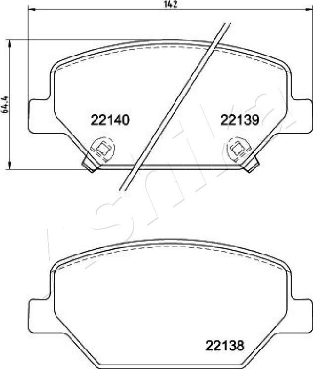 Ashika 50-00-0418 - Гальмівні колодки, дискові гальма autocars.com.ua