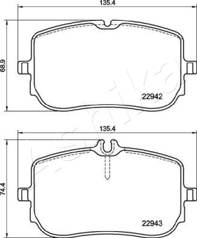 Ashika 50-00-0551 - Гальмівні колодки, дискові гальма autocars.com.ua