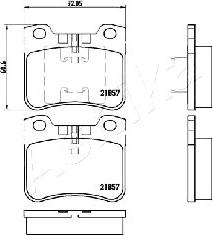 Ashika 50-00-0600 - Гальмівні колодки, дискові гальма autocars.com.ua