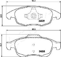 Ashika 50-00-0603 - Гальмівні колодки, дискові гальма autocars.com.ua