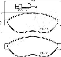 Ashika 50-00-0655 - Гальмівні колодки, дискові гальма autocars.com.ua