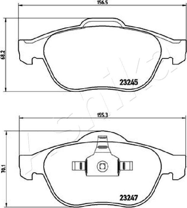 Ashika 50-00-0708 - Гальмівні колодки, дискові гальма autocars.com.ua