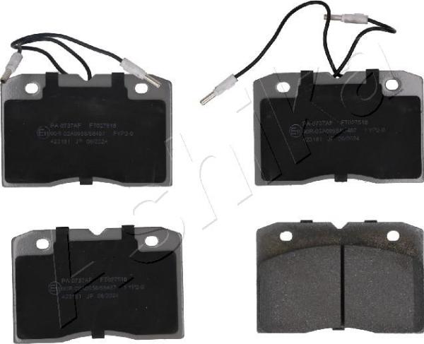 Ashika 50-00-0737 - Гальмівні колодки, дискові гальма autocars.com.ua