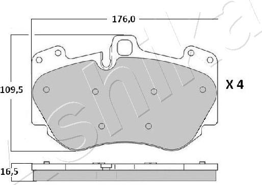 Ashika 50-00-0919 - Гальмівні колодки, дискові гальма autocars.com.ua