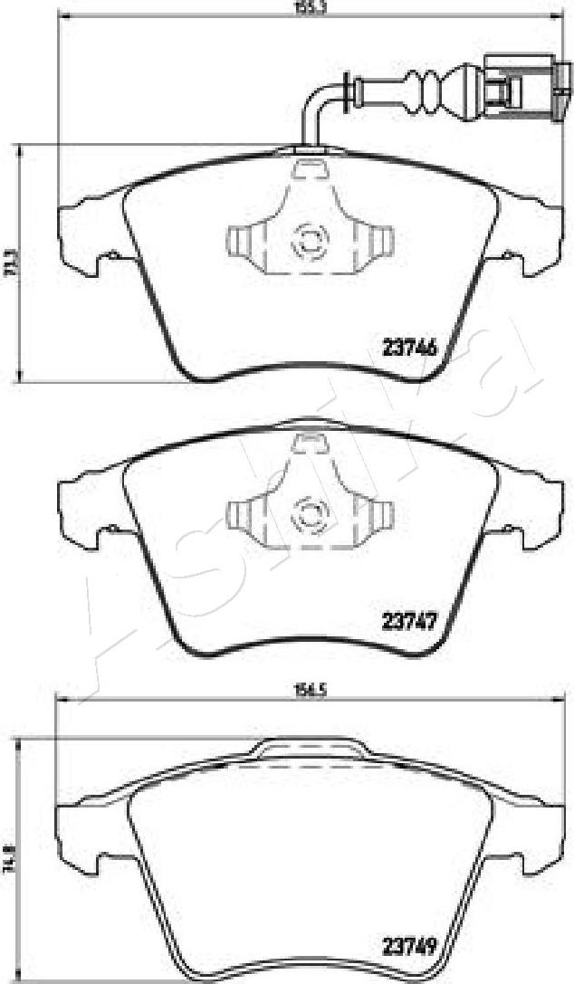 Ashika 50-00-0947 - Гальмівні колодки, дискові гальма autocars.com.ua