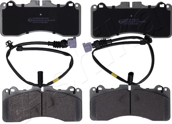 Ashika 50-02-2033 - Гальмівні колодки, дискові гальма autocars.com.ua