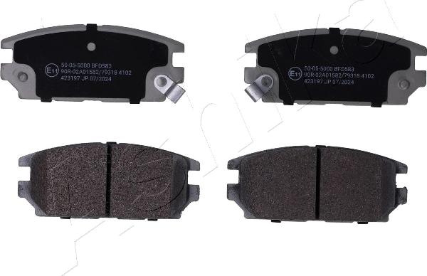 Ashika 50-05-5000 - Гальмівні колодки, дискові гальма autocars.com.ua