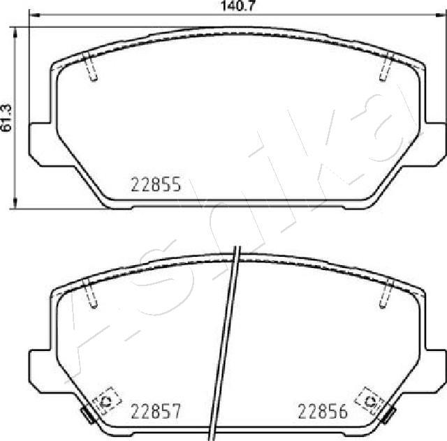 Ashika 50-0H-H28 - Гальмівні колодки, дискові гальма autocars.com.ua