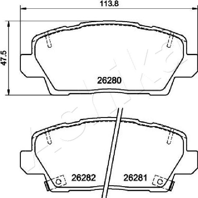 Ashika 50-0K-K37 - Гальмівні колодки, дискові гальма autocars.com.ua