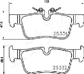 Ashika 51-00-0103 - Гальмівні колодки, дискові гальма autocars.com.ua