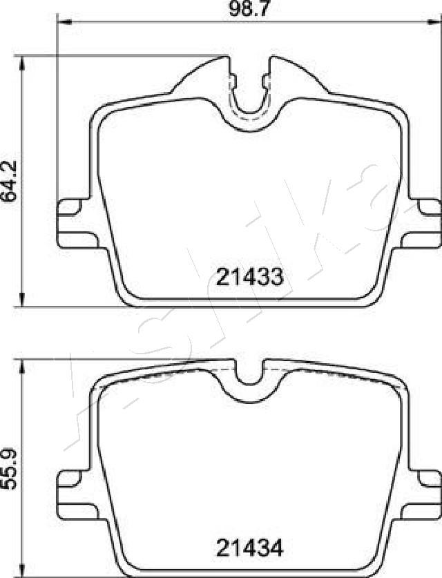 Ashika 51-00-0123 - Гальмівні колодки, дискові гальма autocars.com.ua