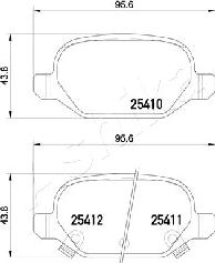 Ashika 51-00-0214 - Гальмівні колодки, дискові гальма autocars.com.ua