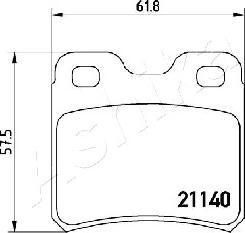 Ashika 51-00-0401 - Гальмівні колодки, дискові гальма autocars.com.ua