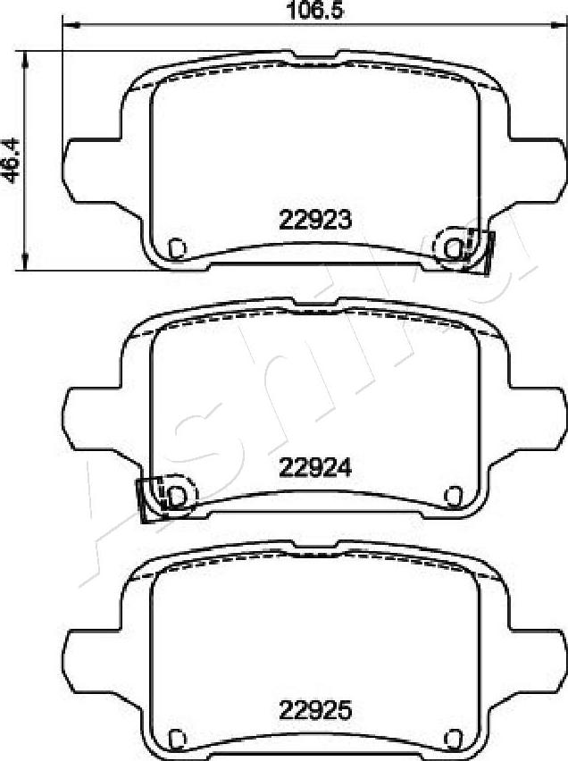 Ashika 51-00-0406 - Гальмівні колодки, дискові гальма autocars.com.ua