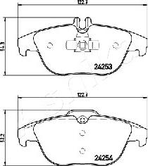 Ashika 51-00-0505 - Гальмівні колодки, дискові гальма autocars.com.ua