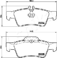 Ashika 51-00-0511 - Гальмівні колодки, дискові гальма autocars.com.ua