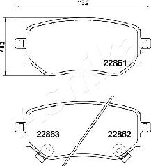 Ashika 51-00-0532 - Гальмівні колодки, дискові гальма autocars.com.ua