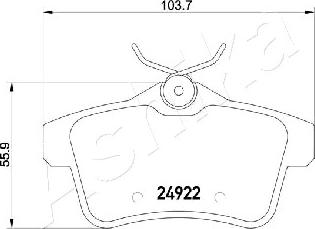 Ashika 51-00-0604 - Гальмівні колодки, дискові гальма autocars.com.ua