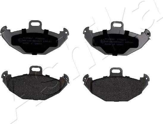 Ashika 51-00-0708 - Гальмівні колодки, дискові гальма autocars.com.ua