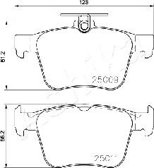 Ashika 51-00-0906 - Тормозные колодки, дисковые, комплект avtokuzovplus.com.ua