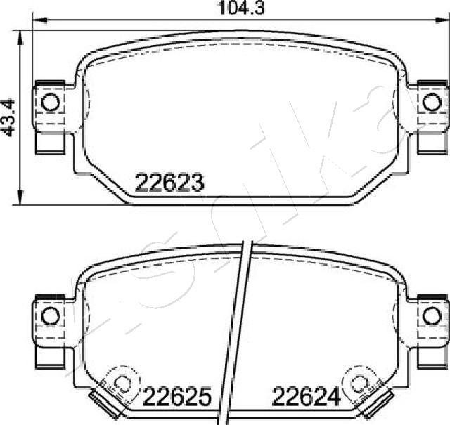 Ashika 51-03-321 - Гальмівні колодки, дискові гальма autocars.com.ua