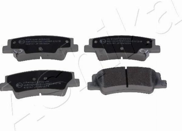 Ashika 51-0K-K16 - Гальмівні колодки, дискові гальма autocars.com.ua