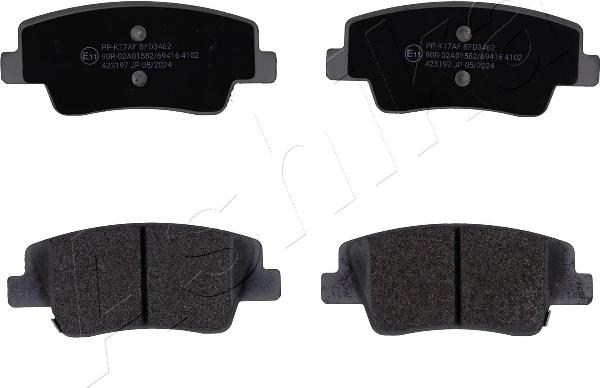 Ashika 51-0K-K17 - Гальмівні колодки, дискові гальма autocars.com.ua