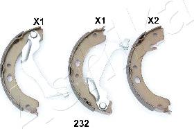 Ashika 55-02-232 - Комплект гальм, ручник, парковка autocars.com.ua