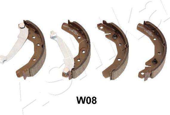 Ashika 55-0W-W08 - Комплект тормозных колодок, барабанные autodnr.net